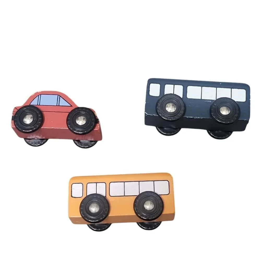 Wooden magnetic train and vehicles